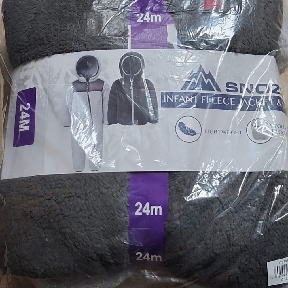 Snozu Infant 2-piece Fleece Set, Blue nwt 24m grey/dark charcoal